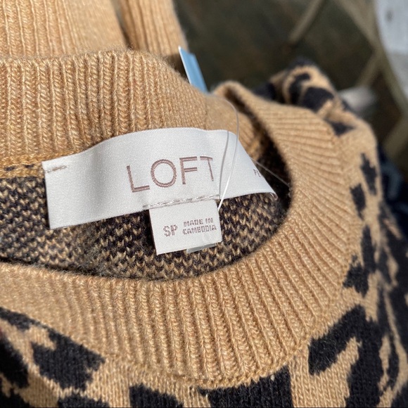 🐆 LOFT ANIMAL PRINT PUFF SLEEVE KNIT DRESS! - Picture 6 of 10